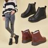 Winterstiefel Echtes Leder Damen Flats Rutschfest Warm Flache Absätze Stiefeletten Mutter Wasserdicht Rutschfeste Stiefeletten