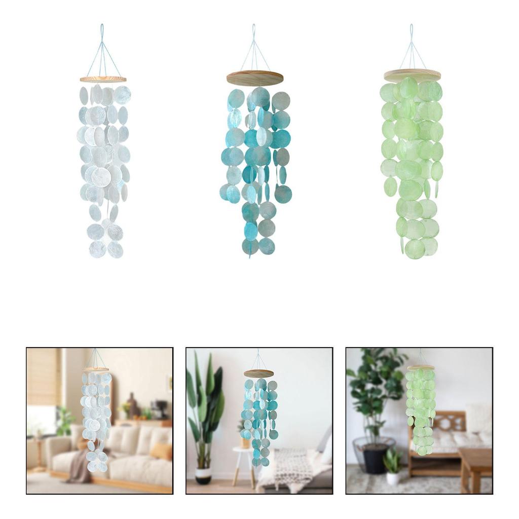 Muszelki Dzwonki Wietrzne Ornament Ręcznie Robiony Wszechstronny 4,7x17,7 cala na Przód