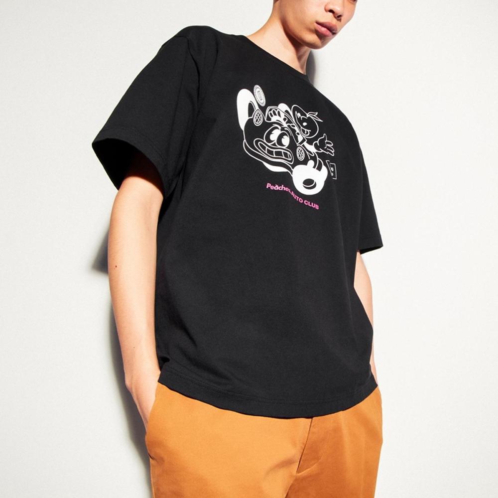 Uniqlo Graphic Print Loose Fit Crew Neck Short Sleeve T-Shirt Unisex Tops Black UQ459202000