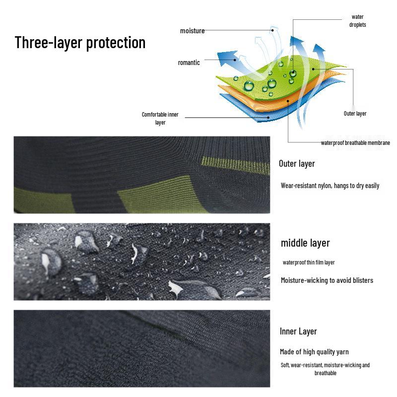Mid-Calf Waterproof Outdoor Socks for Skiing, Cycling, Camping, and Sports - Breathable and Warm