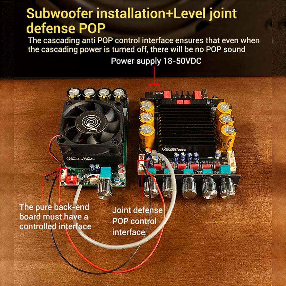 ZK-SUB600 300W+300W+Sub Amplifier Board DC 18-50V With Subwoofer Extension BT Amplifier Board Chip TPA3255 2.0+Channel Power