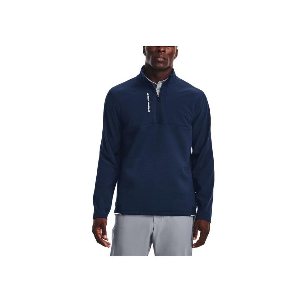 Under Armour Glow-In-The-Dark Letter Logo Print Half-Zip Pullover Sweatshirt Men Tops Dark-Blue 1373409-408