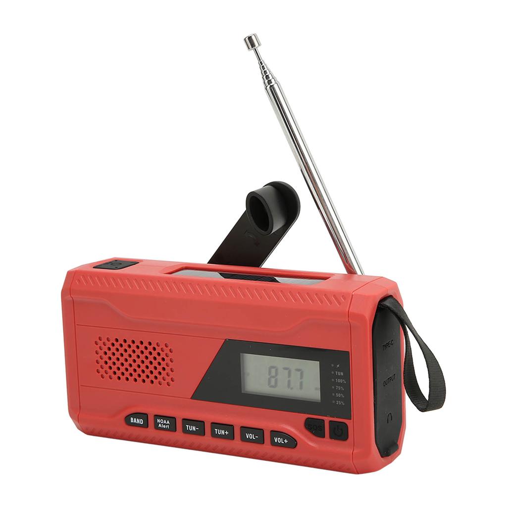 Emergency Radio HD LCD Hand Crank Portable AM FM WB NOAA Radio with SOS Alarm Flashlight 4500mAh