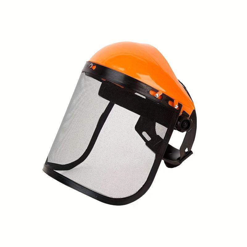Защитный сетчатый козырек для лица - Регулируемая, защищающая от УФ-лучей сетка для работы с бензопилой, в саду и в лесном хозяйстве - с красным и желтым вариантами оранжевый