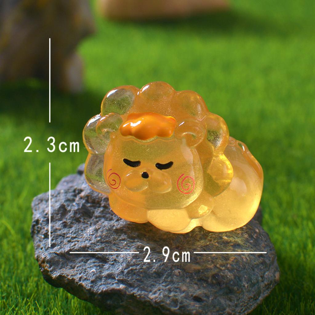 Glow-in-the-Dark Resin Figurine Micro-Scenery Decorative Ornament Cartoon- Adorable Viral Glowing Desktop Craft Item