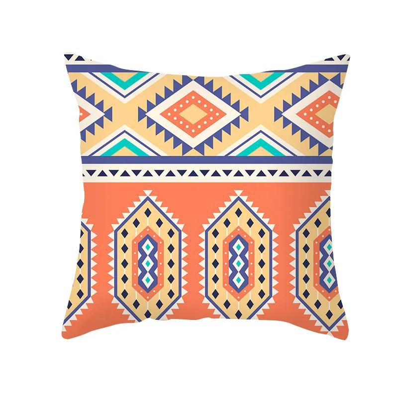 Bohemian Geometric Retro Printed Pattern Polyester Cushion Cover for Home Living Room Sofa Decoration Throw Pillow Pillowcase