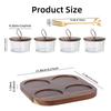Glass Storage Bottle Divided Dried Fruit Tray with Wooden Lid Dried Fruit Snack Storage Bottle Wooden Tray Household Snack Tray