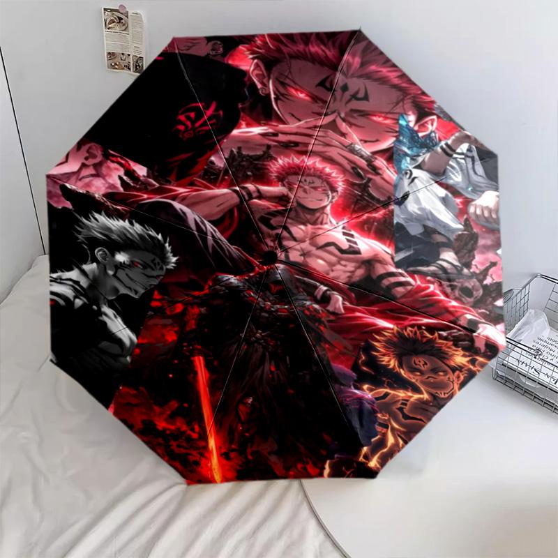 1PC Jujutsu Kaisen Automatic Umbrella - Suitable Travel Outdoor Portable Umbrella Birthday Gift Daily Essentials