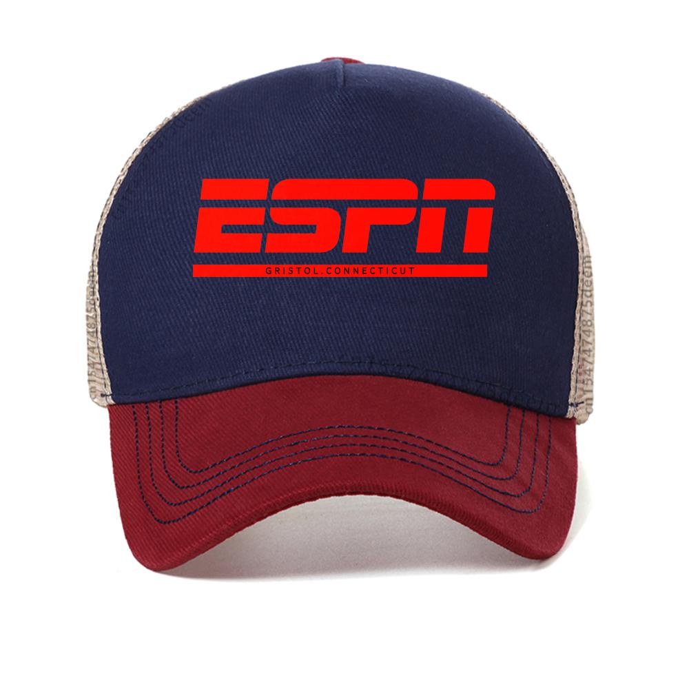 

ESPN Graphic Print baseball cap fashion Casual Summer Outdoor sport caps Breathable adjustable trucker hats mesh snapback hat Adjustable красный