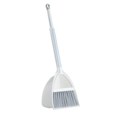 Çocuklar için Tozpan Seti Yumuşak Kürk Plastik Küçük Süpürge Tozpan Bebek Çocuk Oyuncakları Anaokulu Gri Beyaz