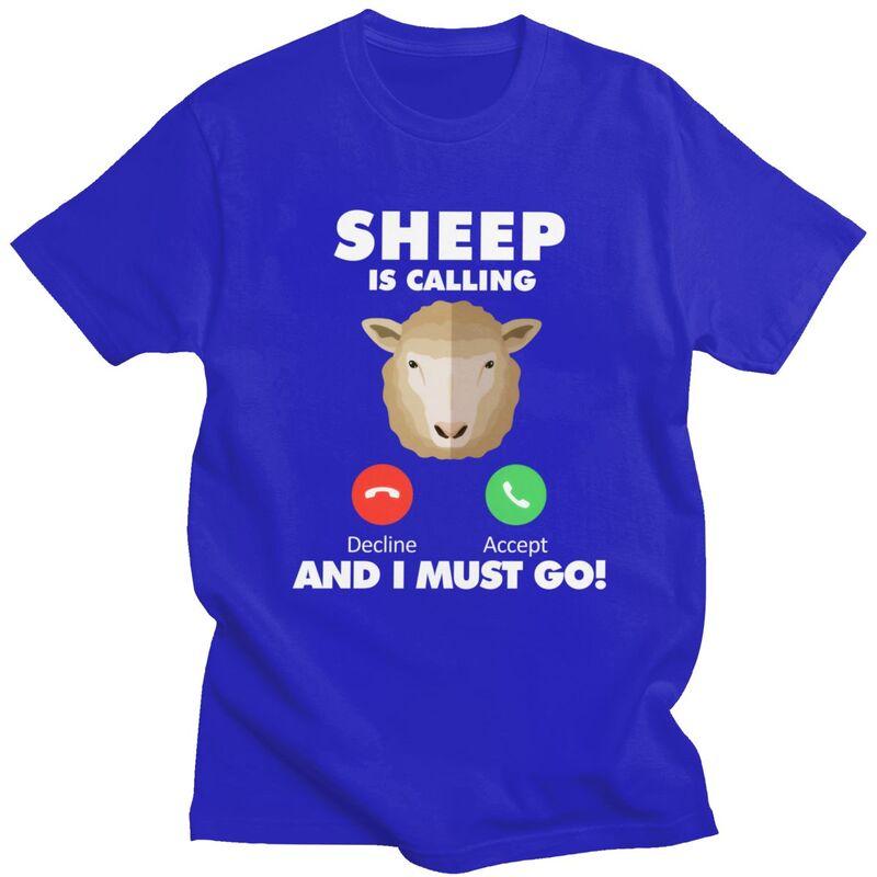 Mein Schaf ruft T-Shirts Reine Baumwolle T-Shirts Sommer Rundhals T-Shirts Lässige Kurzarm Kleidung Für Männer Geburtstagsgeschenk