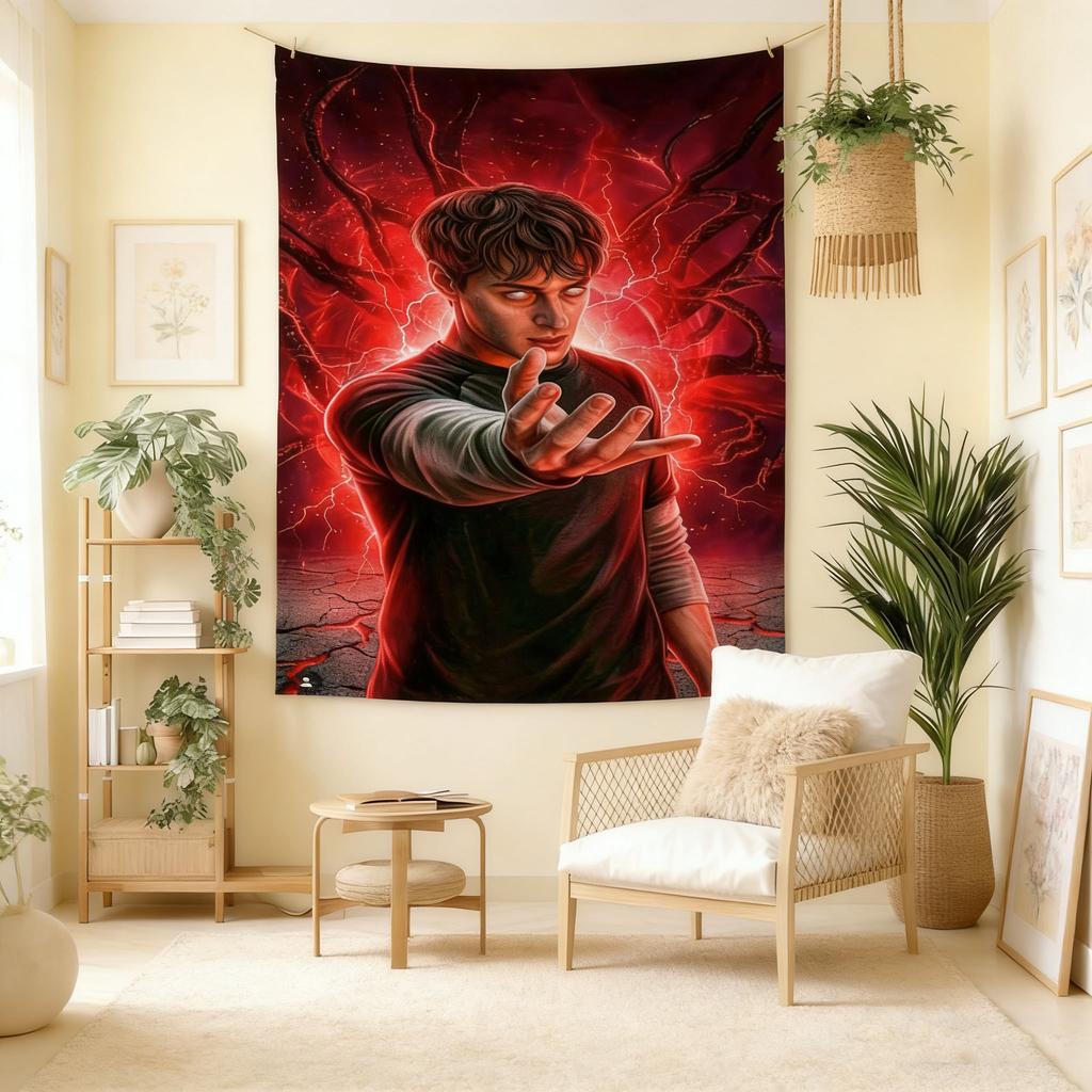 Noah Schnapp Poster Meme Tapestry White Elegant Style IdealforHoliday Event Decor Perfect for Home Garden ReligiousWallArt