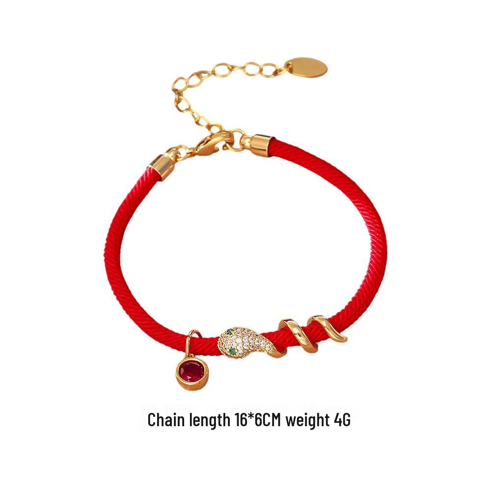 Chinese Zodiac Snake Red String Bracelet: Festive, Romantic, Ethnic Style Hand Ornament