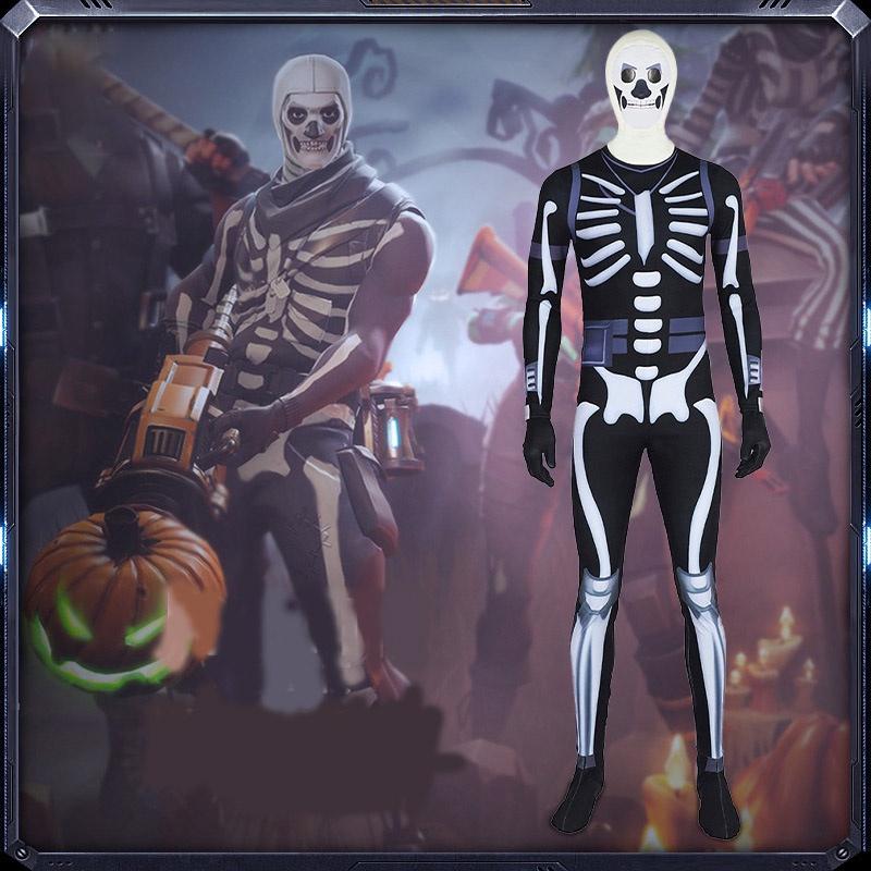 

Costume Trooper Skull Halloween Dress Boysgirls Fancy Party Cosplay Full Set(Jumpsuit+mask+gloves),100