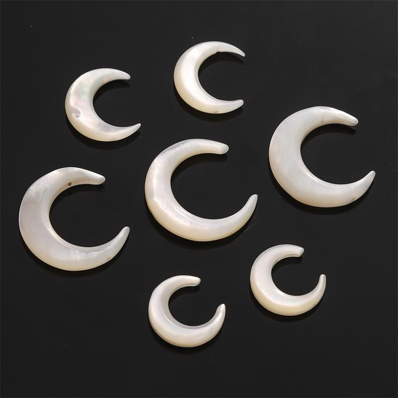 1pc/bag Natural White Shell Crescent Shaped Beads DIY Bracelet Necklace Earrings Jewelry Accessories