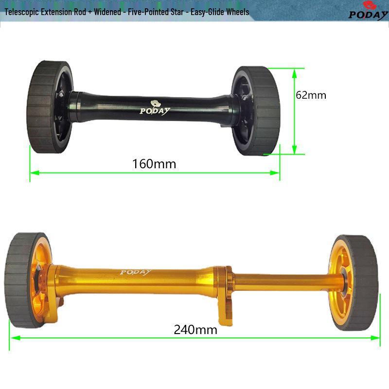 Brompton 3sixty Folding Bike Aluminum Alloy Easy-Roll Wheels & Telescopic Extension Rod