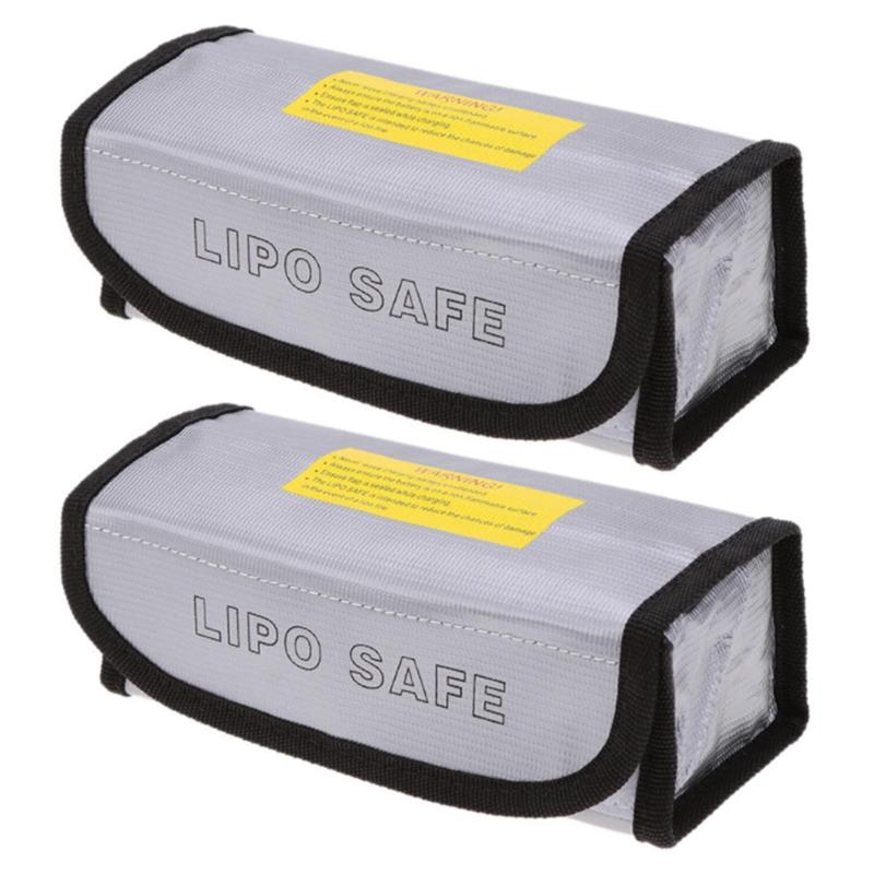 2pcs Portable Fireproof Safety Bag, Lipo Guard Protector Explosion Proof Safe for Case Fireproof Charging Battery Contai 1 white