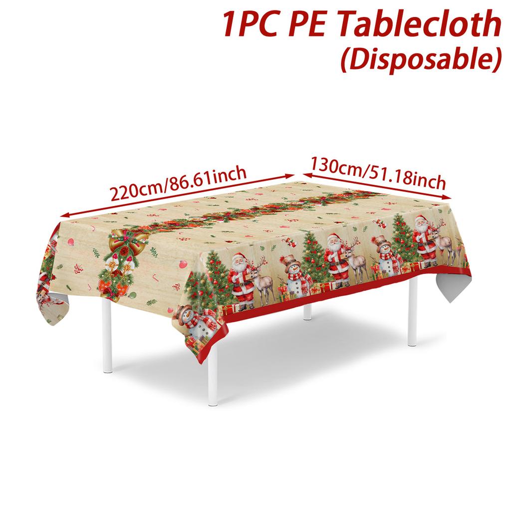Christmas Snowflake Plastic Tablecloth Merry Christmas Decorations for Home 2025 Navidad Natal Xmas Table Ornament New Year 2026