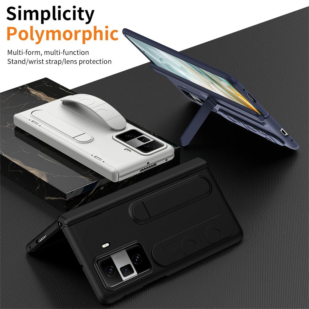 For Honor Magic Vs3 5G Case Kickstand Wristband PC Phone Cover with Tempered Glass Film