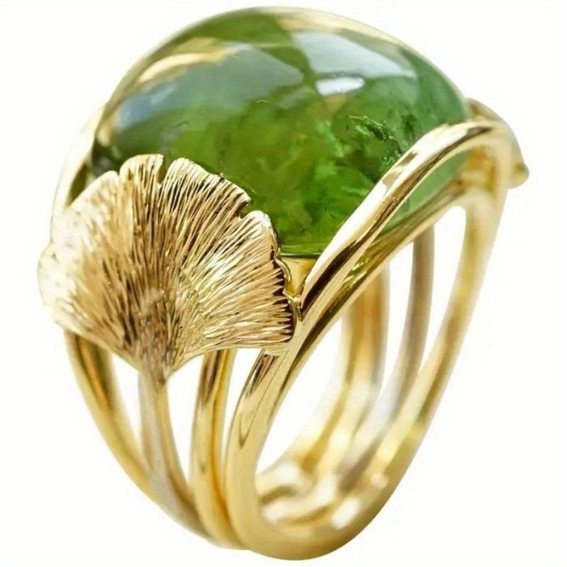 Boho Style Women's Wide Band Ring Green Synthetic Zirconia Zinc Alloy Jewelry Everyday Party Holiday Gift