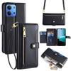 For Xiaomi Redmi 15C 4G (Global) (171mm)/Poco C85 4G (171mm) Leather Case Zipper Pocket Wallet Phone Cover with 2 Straps