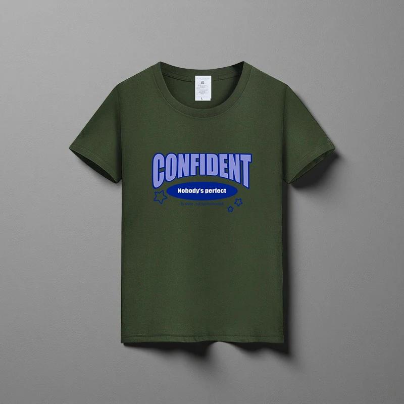 Letní nové unisex všestranné tričko z čisté bavlny módní ležérní top s kulatým výstřihem prodyšné volný střih potisk krátký rukáv