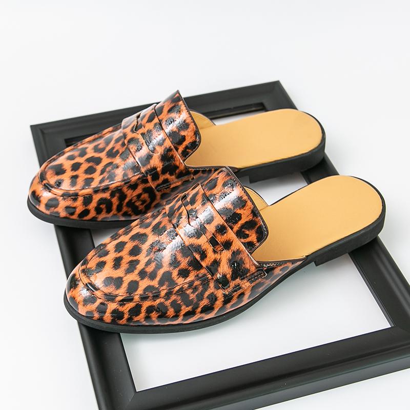 Fashion Stylish Personality Men's Muller Shoes Loafers Classic Casual Leather Shoes Comfort Slip-on Slippers Street Style Male Half Drag