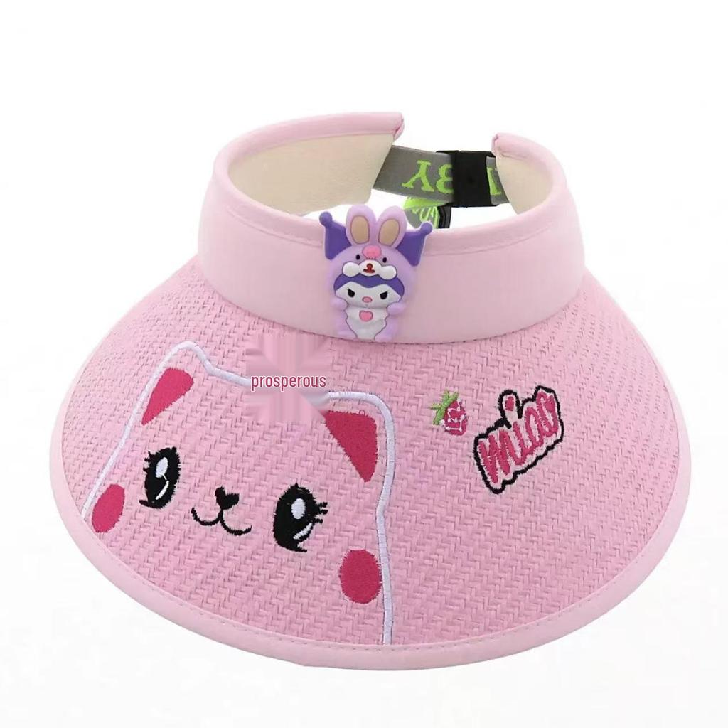 Children's Straw Sun Hat - Cartoon Baby Visor for Boys & Girls