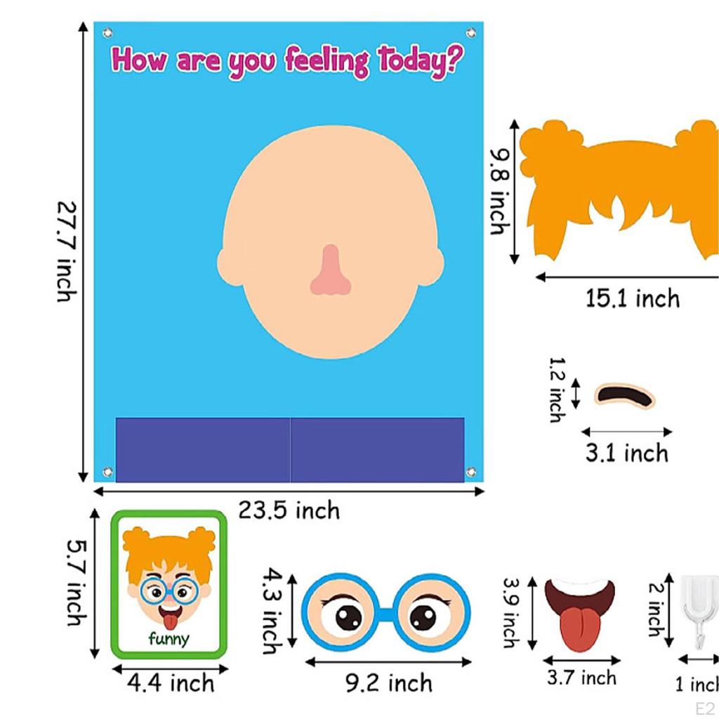 Emotional Learning Toy Felt Busy Board Make A Funny Faces Stickers Games