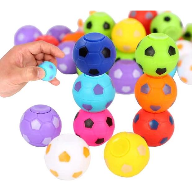 Mini Fidget Spinner Soccer Ball Toy for Kid Boy Girl, Soccer Party Favor, Bulk Kid Prize for School Classroom, Small Return Gifts for Kids Bitdhday 9pcs, Multicolor