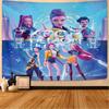 1 K-Pop Demon Hunters Print Tapestry Multi Size Living Room Wall Art Decoration Background Cloth Machine Washable Space Pendan
