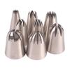 Cake Decorating Kitchen Baking Tools for Cupcake, 8Pcs/Set Large Pastry Nozzles Icing Piping Tips, Stainless Steel, Cream Rose