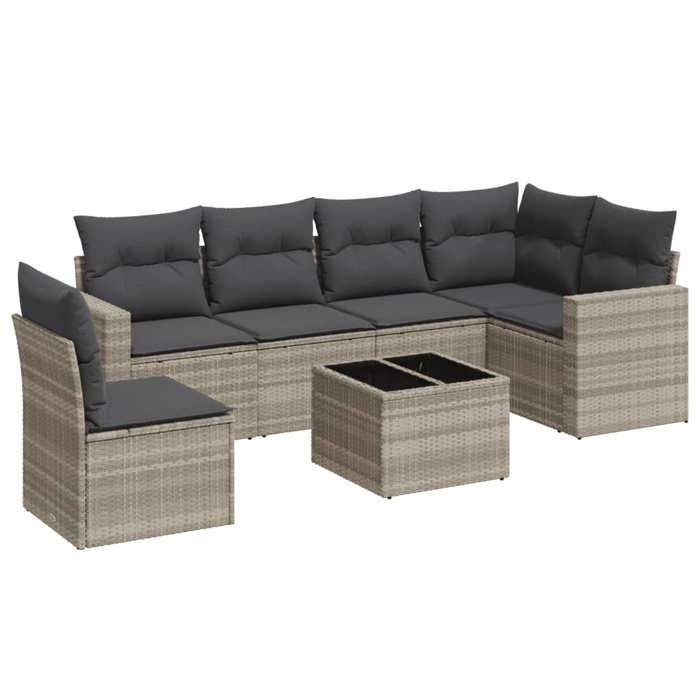 VidaXL Garden Lounge Set with Cushions 7 Pcs, Sofas with Adjustable Feet, Outdoor Furniture Set Patio Terrace, 3251379