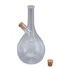 2-in-1 Öl- und Essigspenderflasche Klares Glas Olivenöl Essig Spender Karaffe für die Küche mit Korkstöpseln Hitzebeständig C
