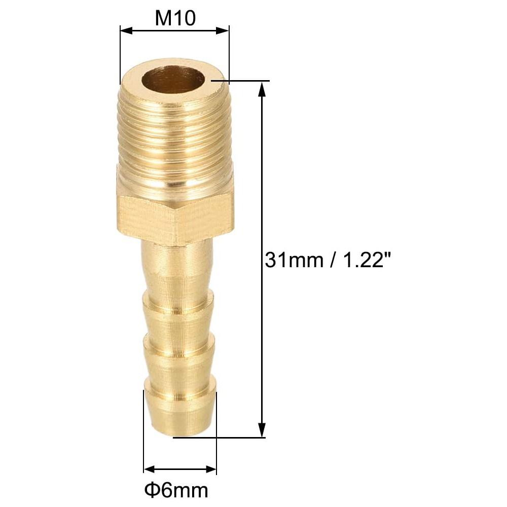 2 Stück M14-1.5 M10-1 Fitting-Verbinder Metrisch Außengewinde auf Schlauchtülle Luft, Wasser, Kraftstoff, Öl und Inertgase