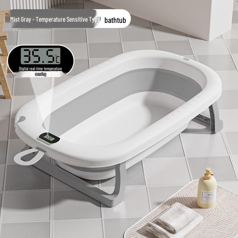 Foldable Baby Bathtub - Large, Sit or Lie for Kids, Newborn Bath Essentials for Home Use
