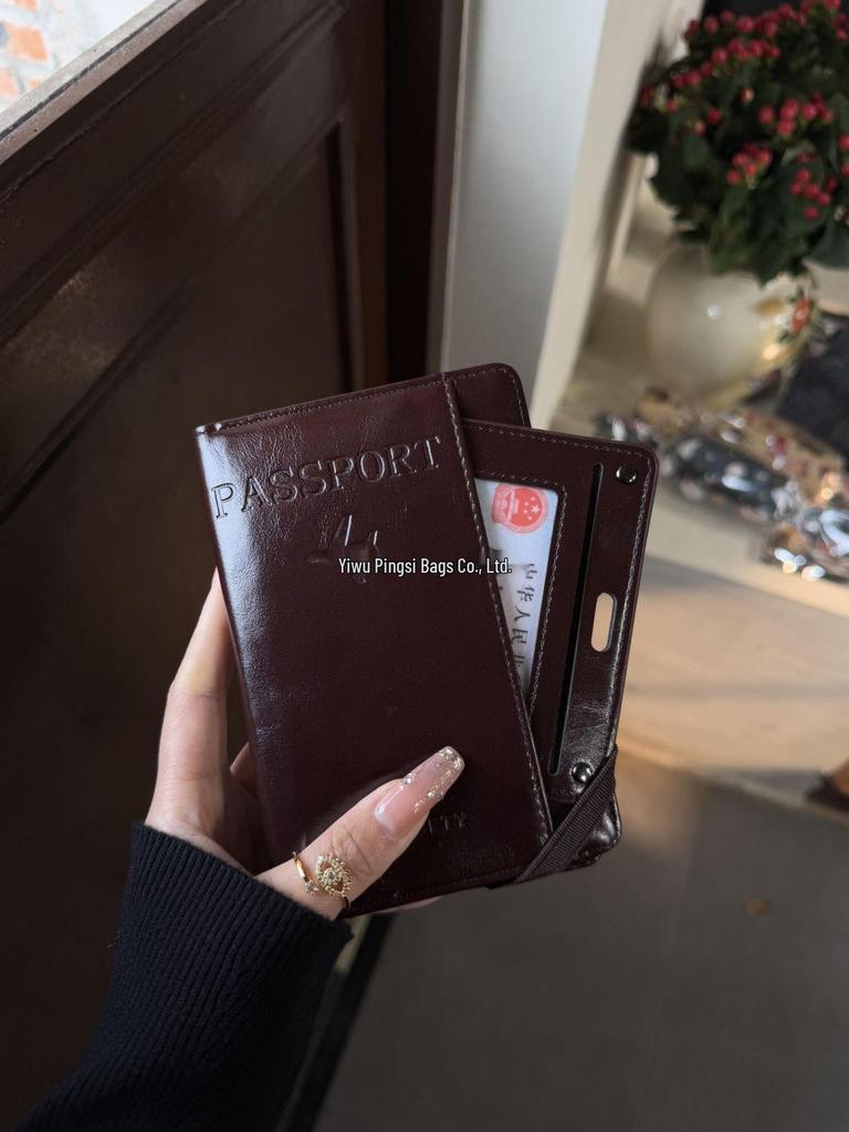 Women's All-in-One Leather Travel Wallet: Passport, Ticket & Card Holder