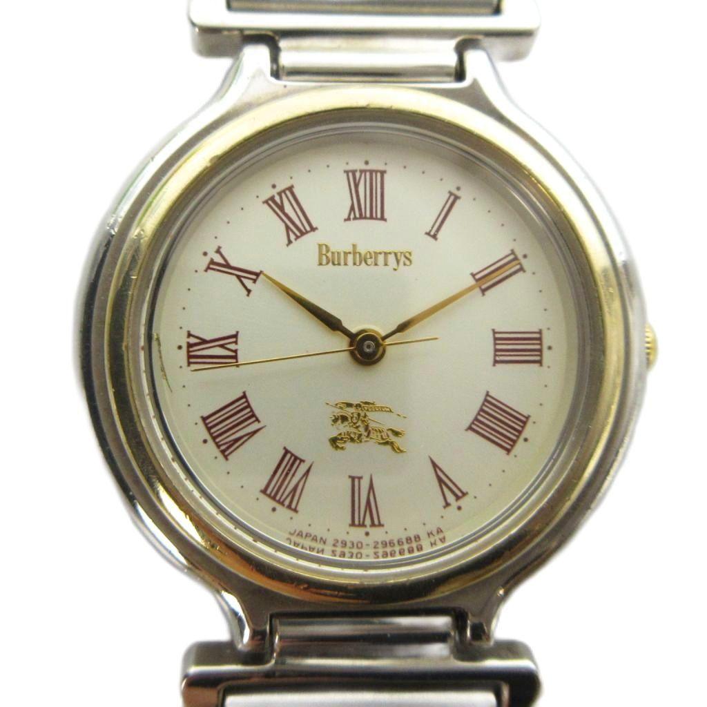 Used Burberrys 230-294386 Watch Quartz Horse Logo Gold Silver GY18 /MQ