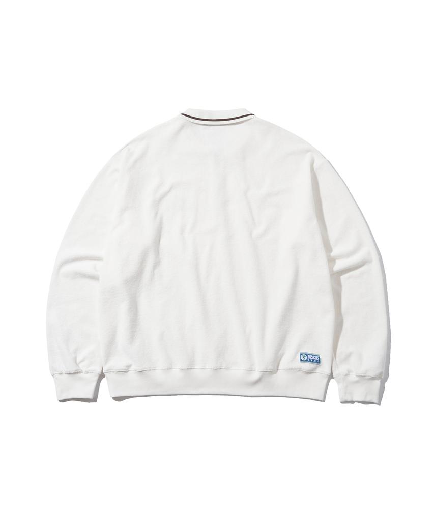 DISCUS ATHLETIC Da × Oam Emblem Terry Long Sleeve Tennis Shirt Off White