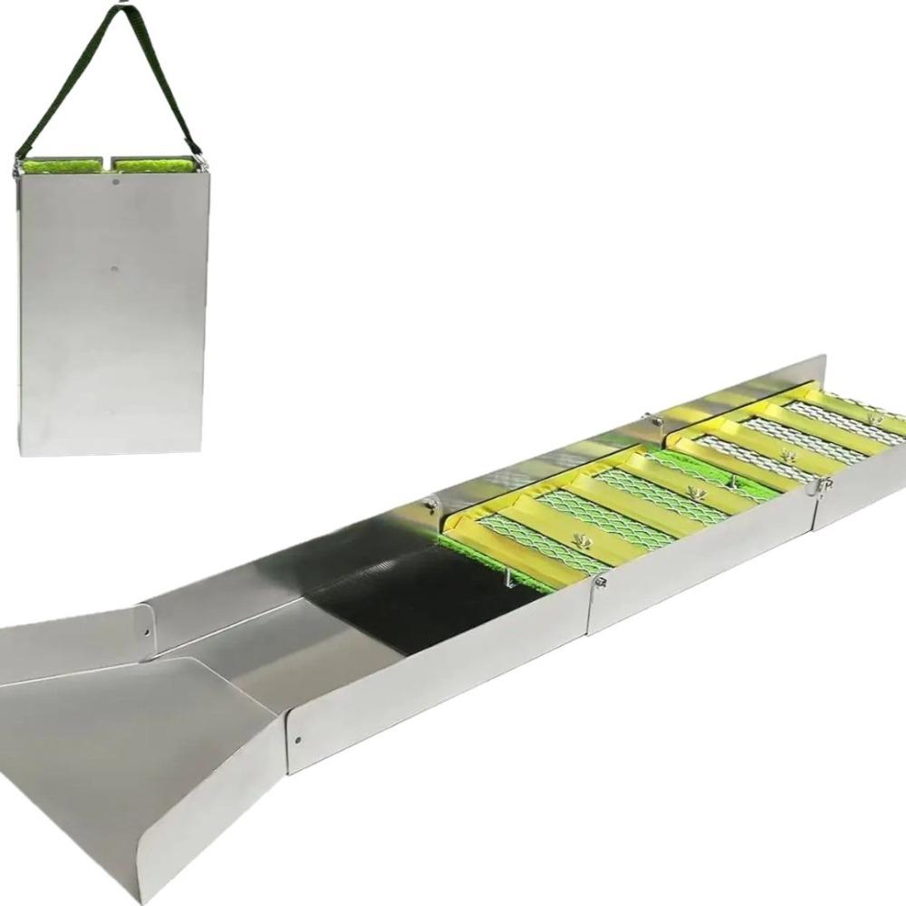 Lightweight Gold Panning Kit Aluminum Alloy Portable Folding Sluice Box NonPowered Folding Design Gold Sluice Box