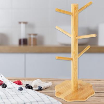 Wooden Tree Shape Pretzel Display Stand Donut Sausage Organizer Space Saving Decorative Holder for Restaurant Cafe Bar Decor