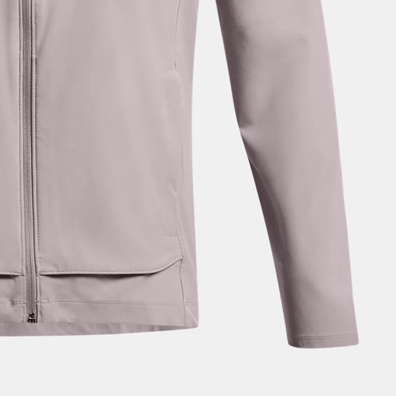 Under Armour FW24 Sports Hooded Zip Woven Jacket Men Jackets Gray Purple 1376794-015