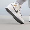 Air Jordan 1 Mid SE GS Pewter Velvet Toe Kids Sneakers Cream Sail Metallic-Gold FB9899-100