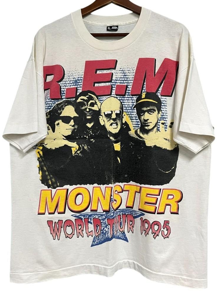 

Vintage R.E.M. Tour 1995 Band White Short Sleeve Unisex Tshirt S5XL KH15804 Unisex T-Shirt XL