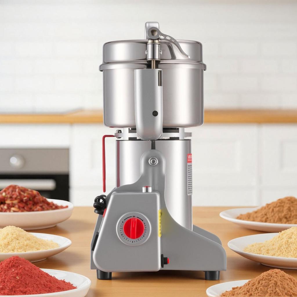 Electric Grain Mill Grinder, 800g Commercial Spice Grinders, High Speed 2100W Stainless Steel Pulverizer Powder Machine, for Dry Grains, Spices,