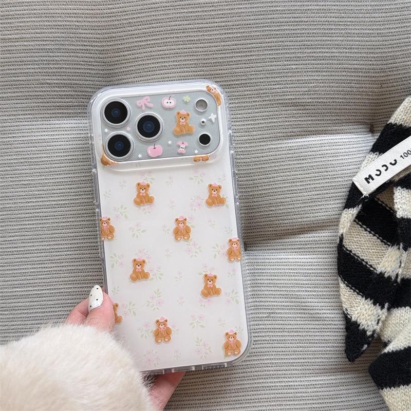 

Floral Bear Pattern Phone Case for iPhone 17/16 Pro Max/15 Pro iPhone 15