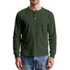 Men's Casual Knit Button-Up Long-Sleeve Shirt