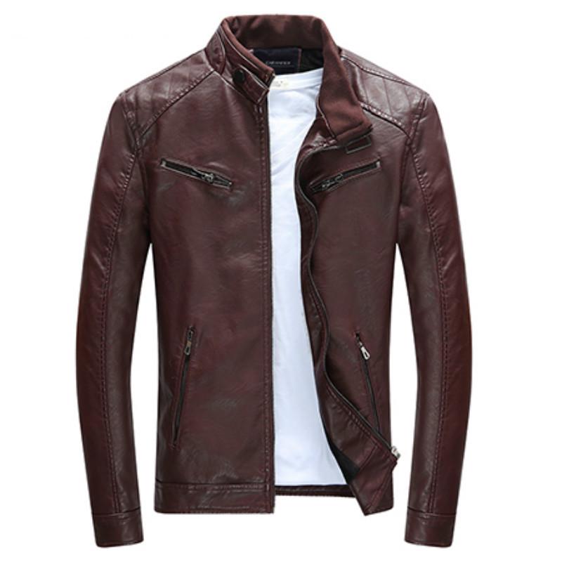 Winter Leather Jacket Men Waterproof Fleece Warm Male Leather Jacket High Quality Coats Motorcycles 