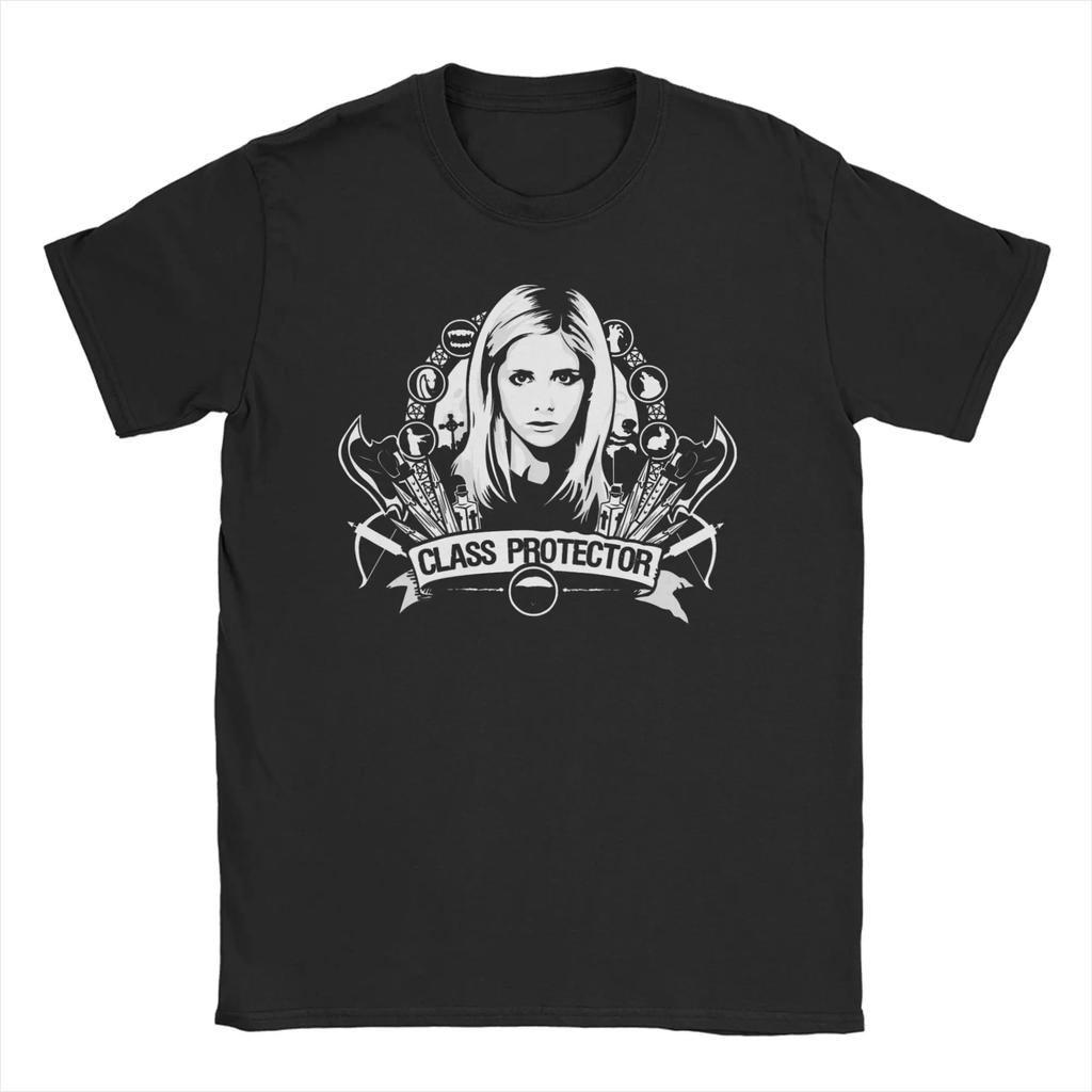T-shirt Unisexe Femme Buffy Vampire Mashup Métal Slayer Groupe T-shirt Pur Coton Manches Courtes T-shirts Col Rond Vêtements Grande Taille