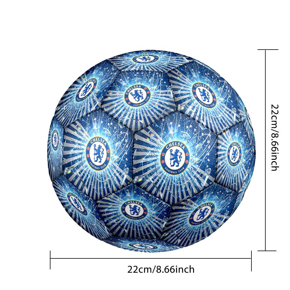 Chelsea FC Theme Soccer Ball Size 5 Soccer Ball Soft Touch Professional Training Football for Outdoor Sports